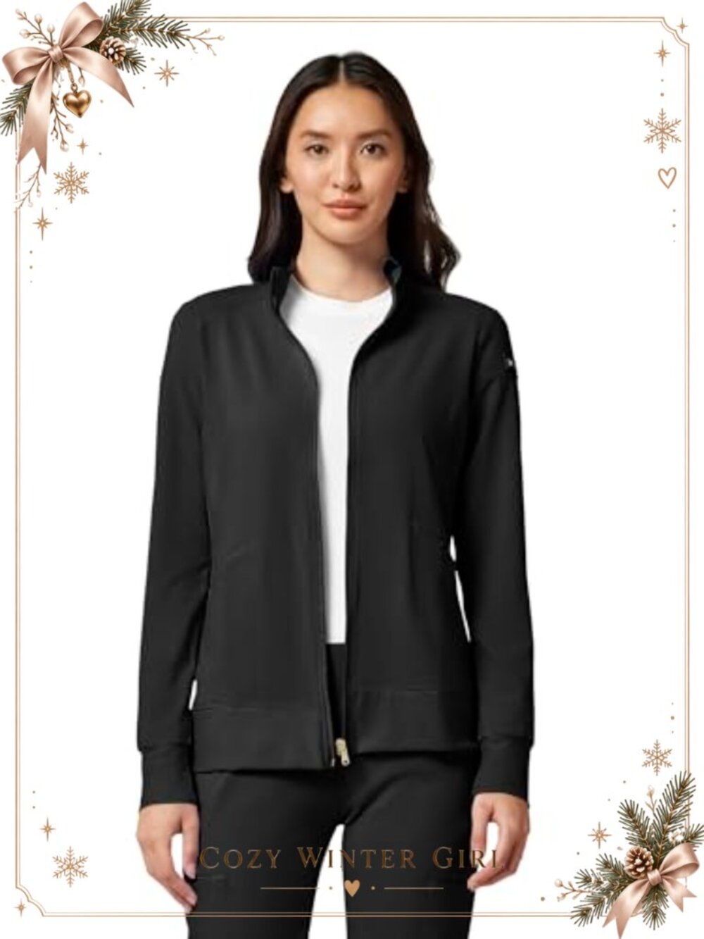 Cherokee Iflex Zip Front Warm-Up Scrub Jacket Stretch Polyester Spandex